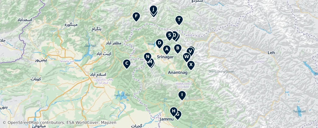 Map of Lakes and Reservoirs