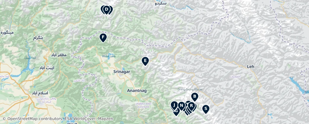 Mapa Majestic Mountains and Glaciers