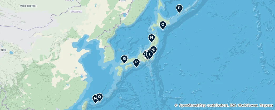 Map of Japan's Natural Wonders