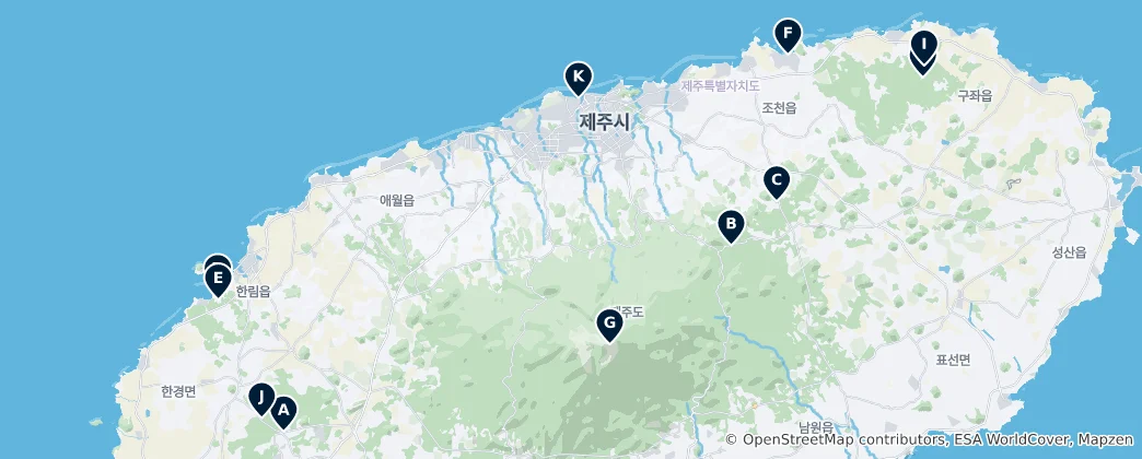 Mapa 북제주군's Absolute Essentials
