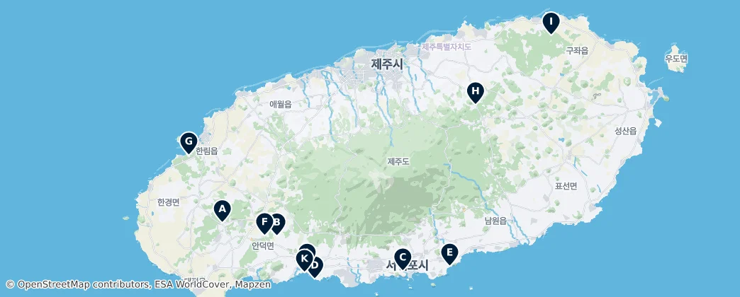 Map of Editor's Choice: Jeju Highlights