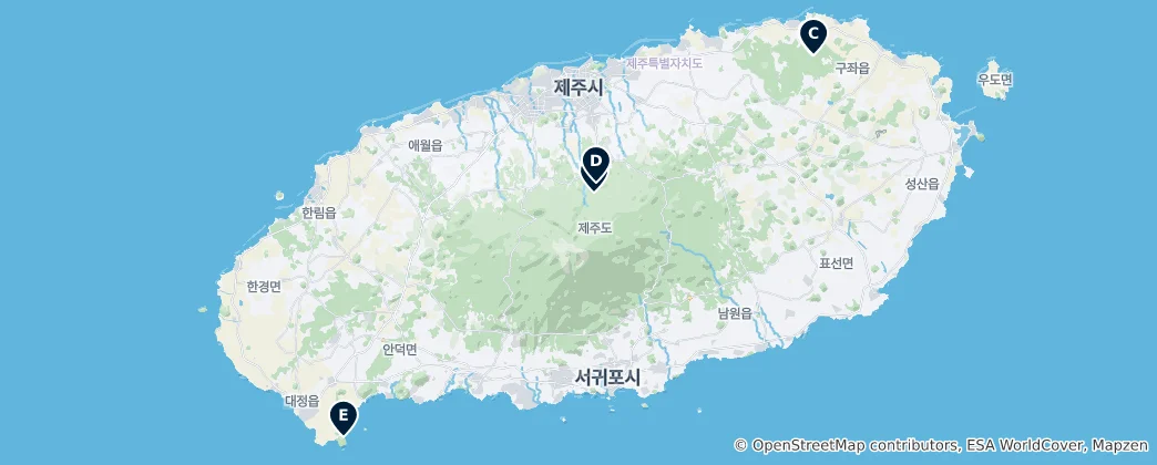 Jeju Island Caves Haritası