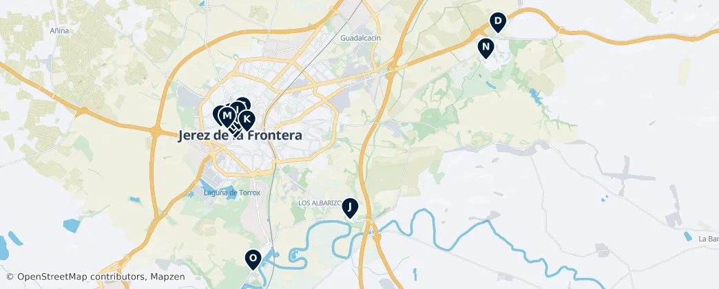 Map of Jerez Heritage Trail