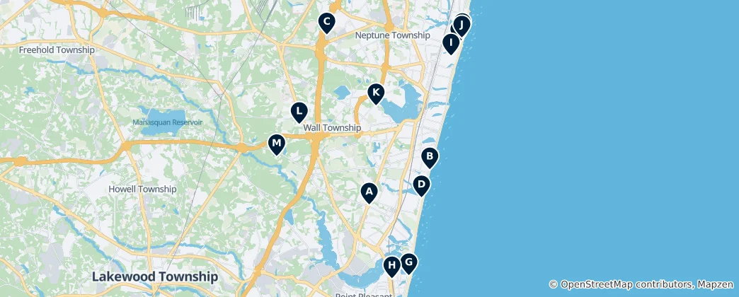 Map of Jersey Shore Region Essentials