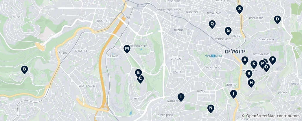 Map of Museums in Jerusalem
