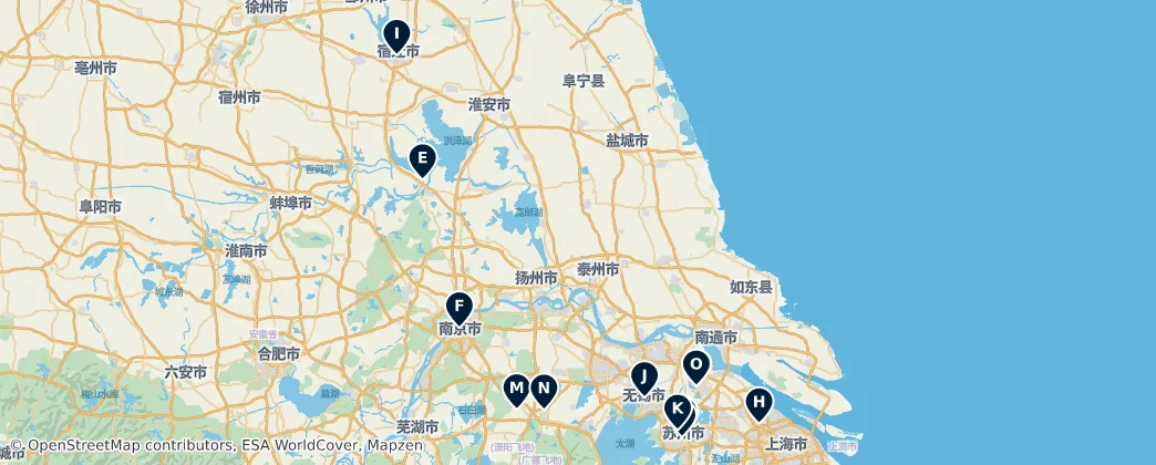 Map of Historic Sites of Jiangsu