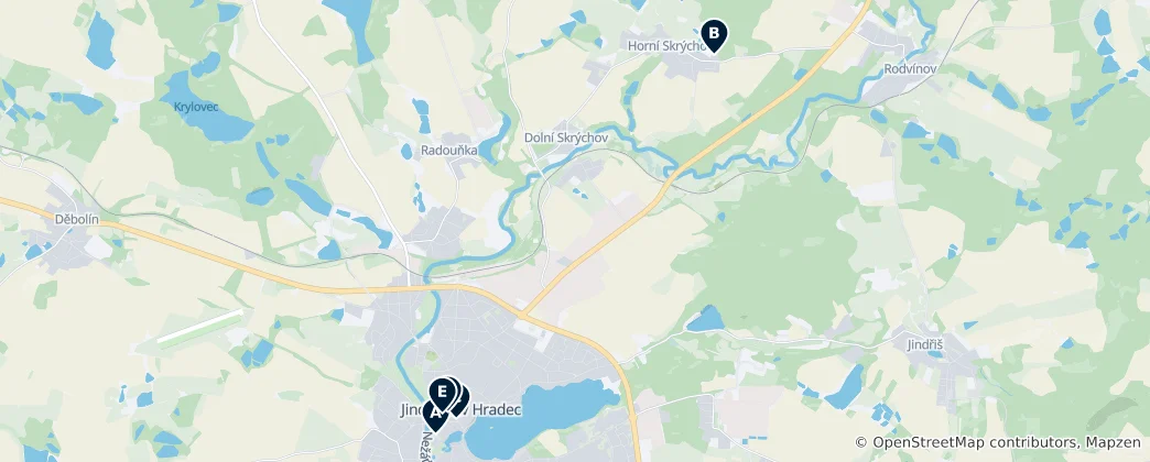 Mappa di Jindřichův Hradec Essentials