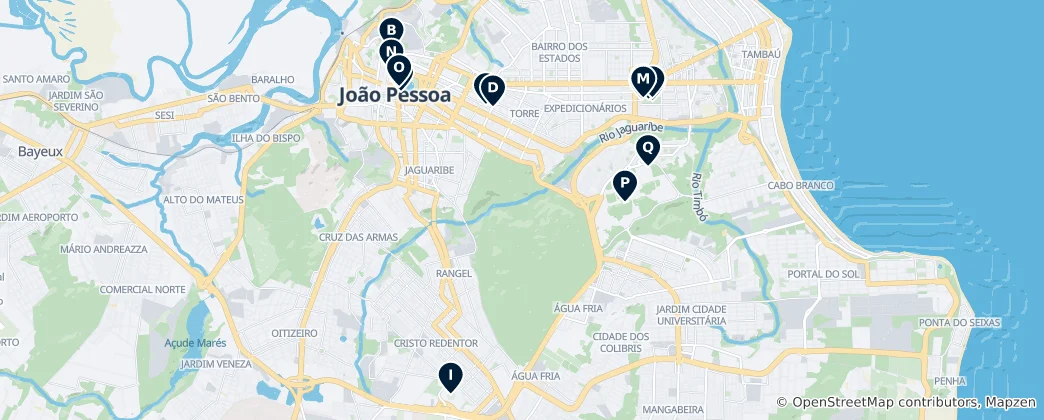 Map of João Pessoa Cultural Highlights