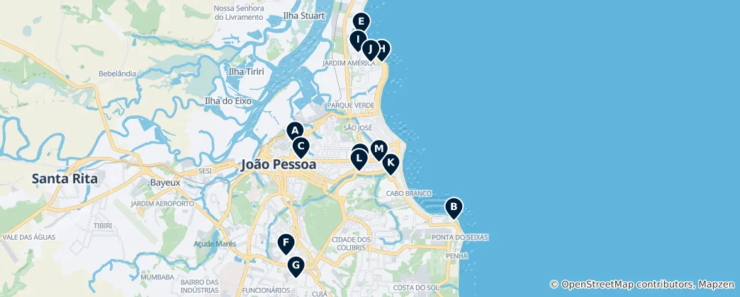 Mapa João Pessoa Parks and Recreation