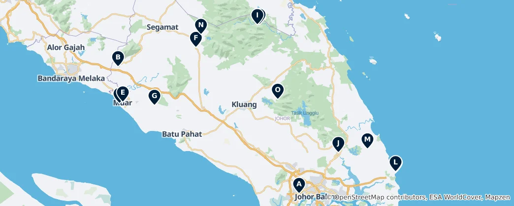 Térkép: Johor Parks and Recreation