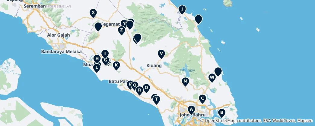 Térkép: Johor's Sacred Sites
