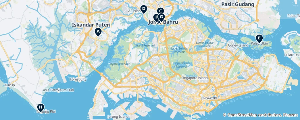 Térkép: Johor's Unmissable Treasures