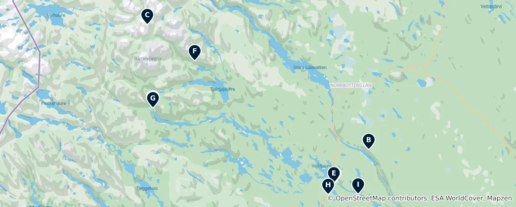 Mapa De Jokkmokks distrikt Essentials