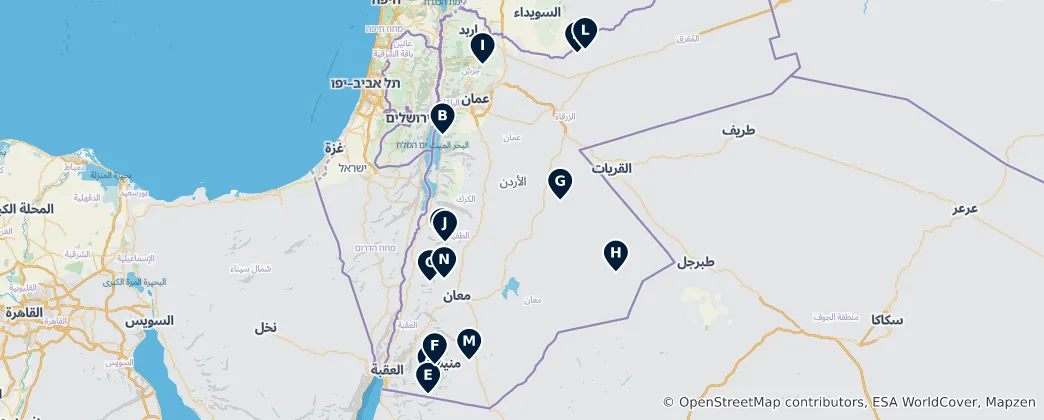 Mapa Jordan's Top Viewpoints