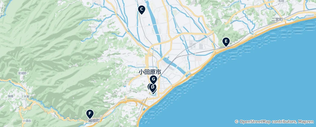 Karte von Odawara's Unmissable Treasures