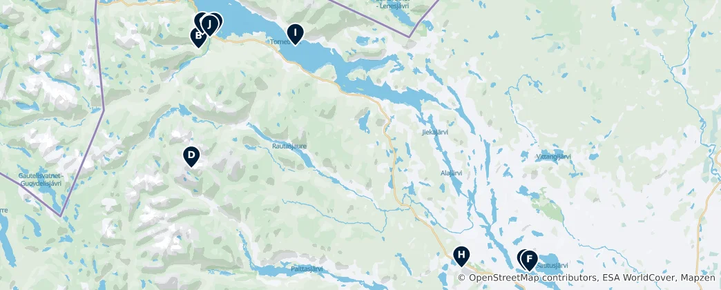 Mapa Jukkasjärvi District Essentials