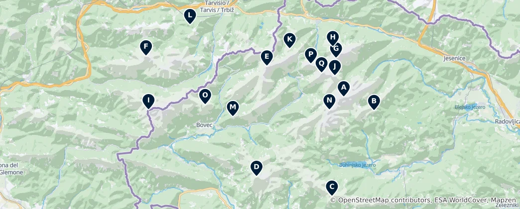 Mappa di Julian Alps Peaks