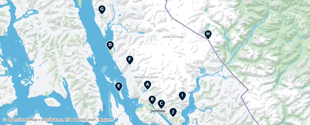 Juneau's Natural Wonders — Map