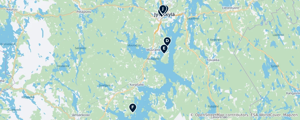 Mappa di Jyväskylä's Absolute Essentials