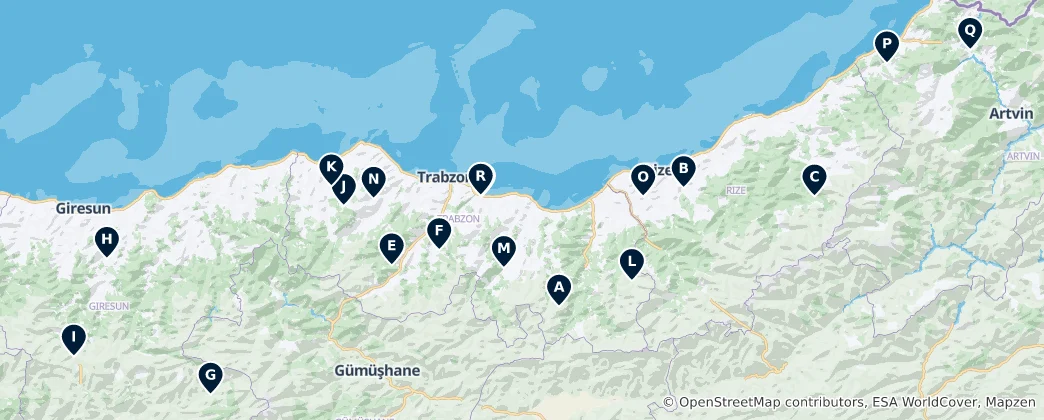 Karte von Religious Heritage Sites