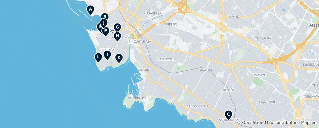 Mapa Kadıköy Unmissables