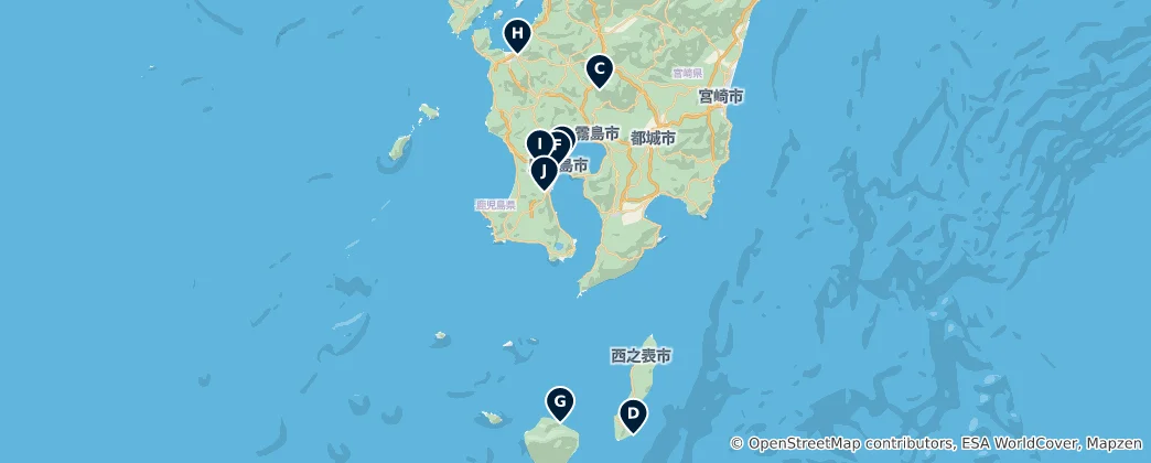Map of Best Museums in Kagoshima