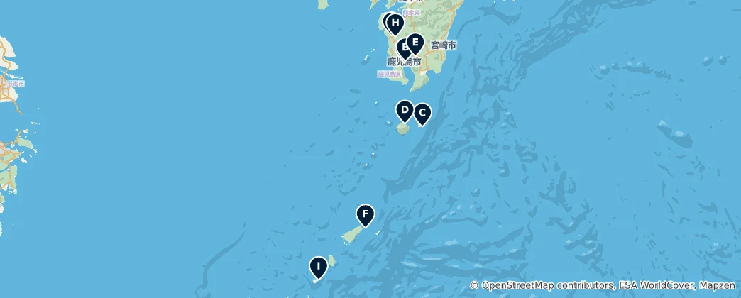 Karte von Kagoshima's Top Cultural Sights