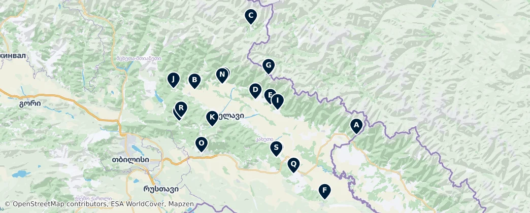 Map of Castles and Forts of Georgia