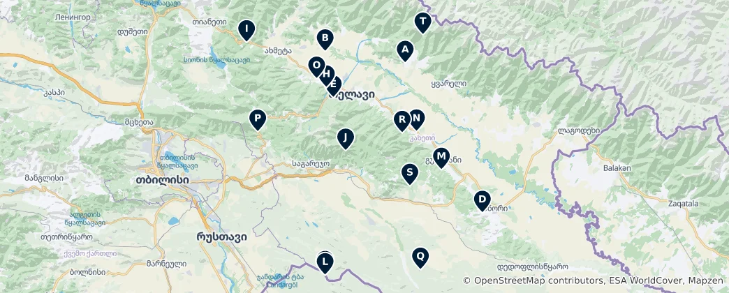 Map of Georgia's Sacred Sites