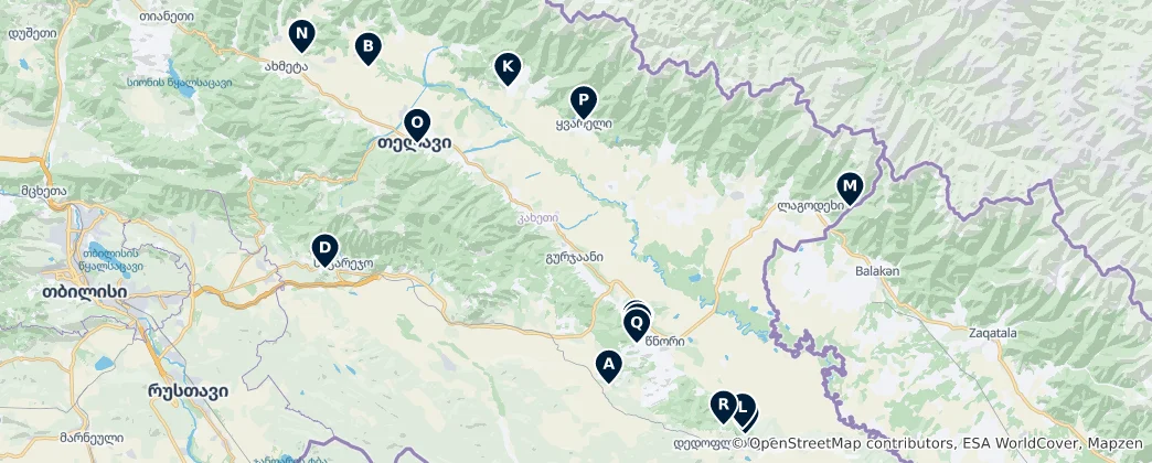 Map of Kakheti's Crown Jewels