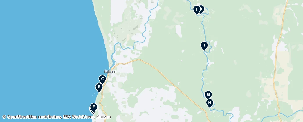 Map of Kalbarri National Park Must-Sees