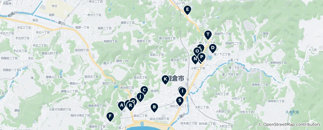 Mappa di Kamakura Heritage Trail