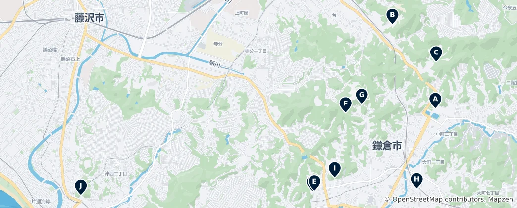 Map of Kamakura's Sacred Sites