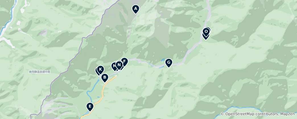 Mapa Kamikochi Accommodations