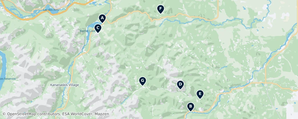 Mapa Kananaskis Country Public Land Use Zone Essentials