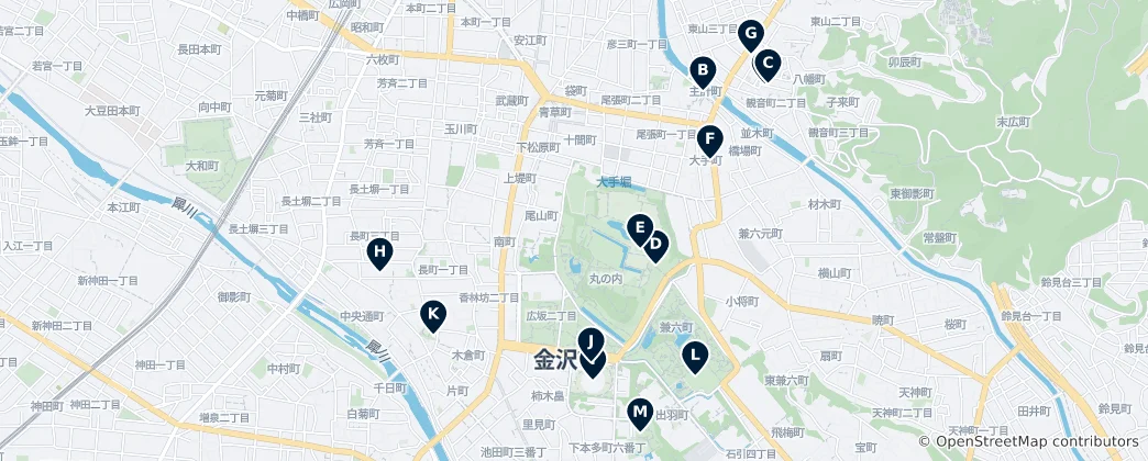 Map of Kanazawa Cultural Treasures