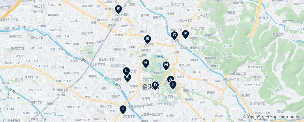 Mapa Kanazawa's Absolute Essentials