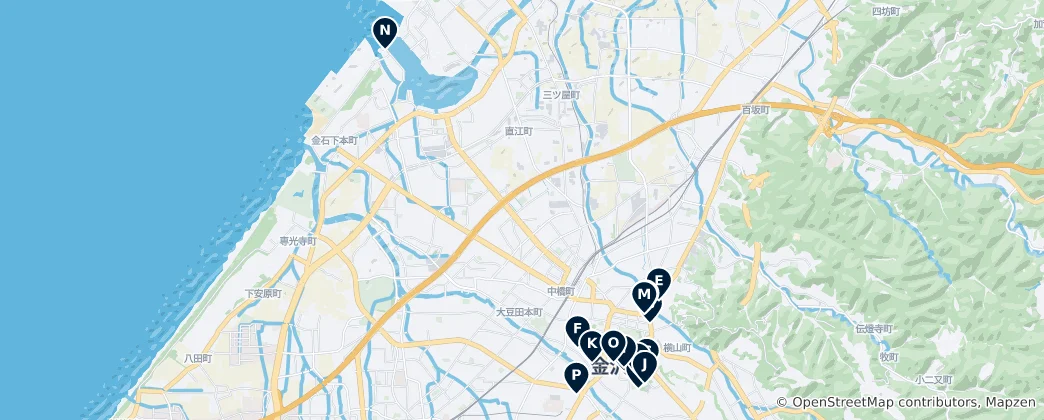 Map of Kanazawa's Cultural Treasures