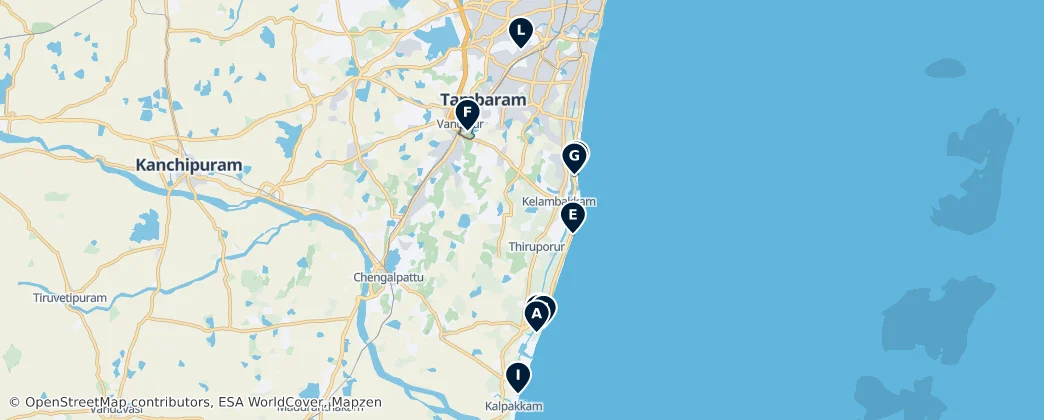 Kancheepuram: Essential Heritage and Sacred Sites — Térkép