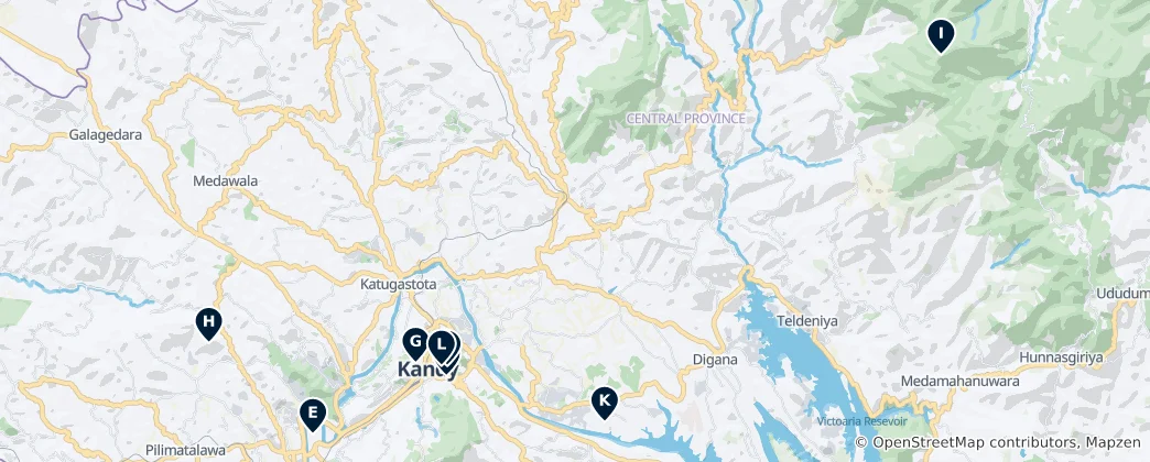 Mapa Kandy District Unmissables