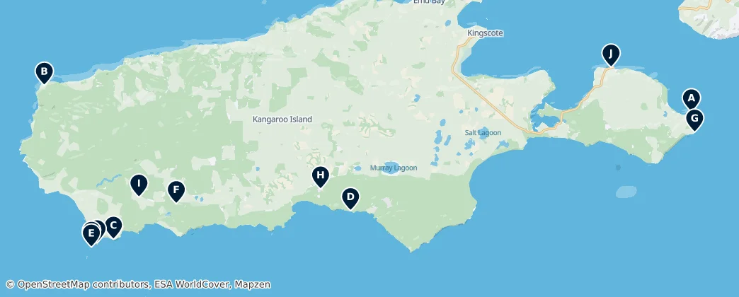 Kangaroo Island Highlights — Map
