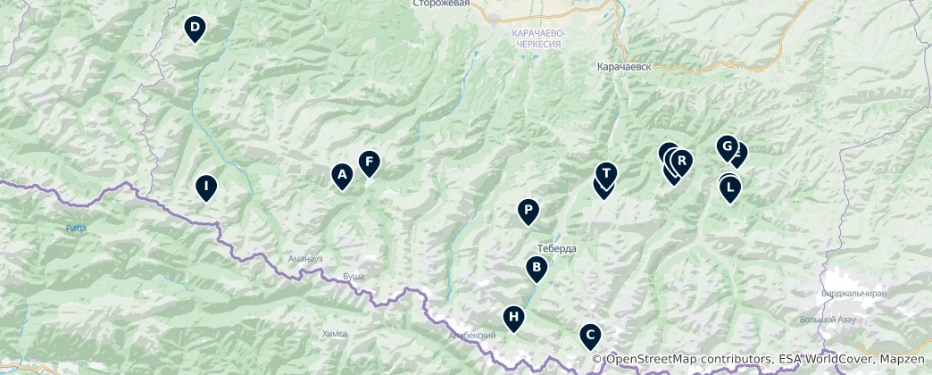 Map of Alpine Huts and Wilderness Shelters