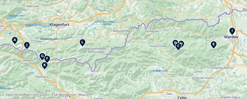 Peaks and Alpine Huts — Map