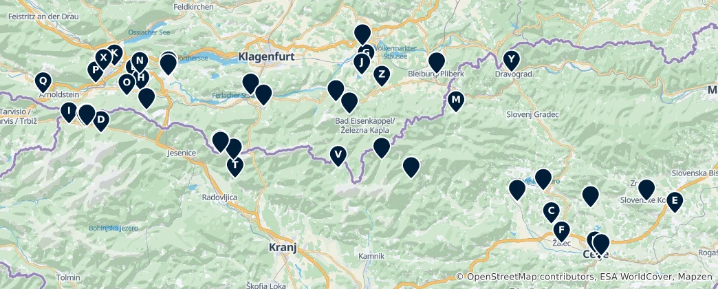 Mapa Karavanks Must-Sees