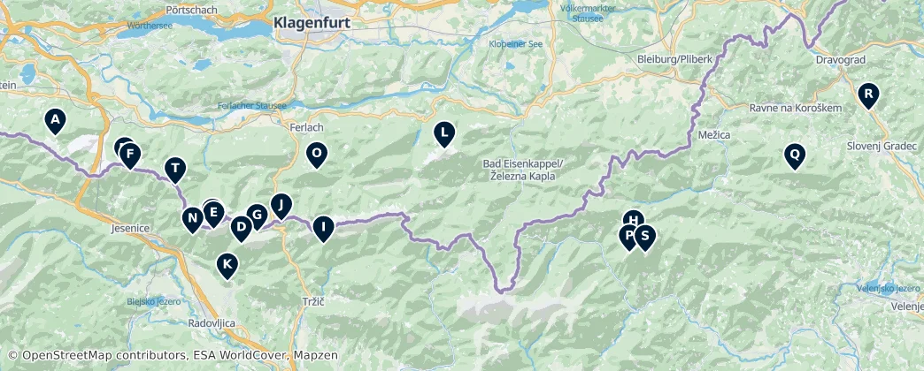 Majestic Peaks and Alpine Huts — Map