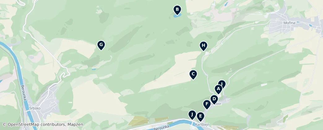 Karlštejn Essentials — Mapa