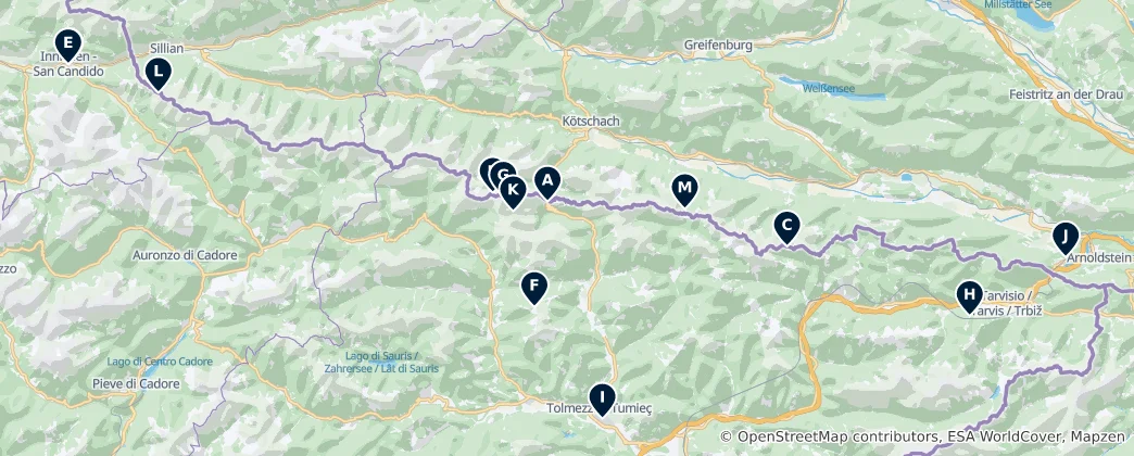 Mapa Karnische Alpen i.e.S. (SOIUSA) Must-Sees