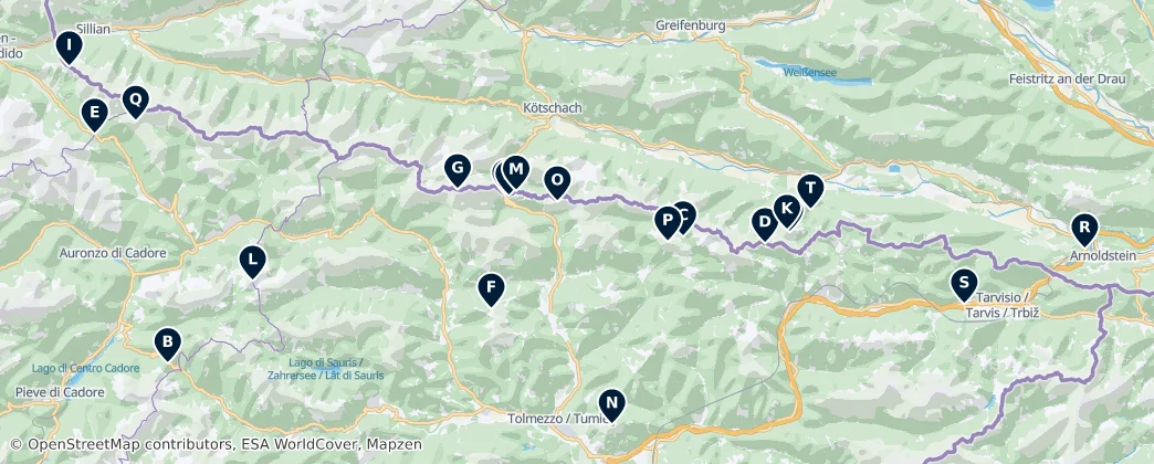 Karte von Majestic Mountain Passes and Peaks