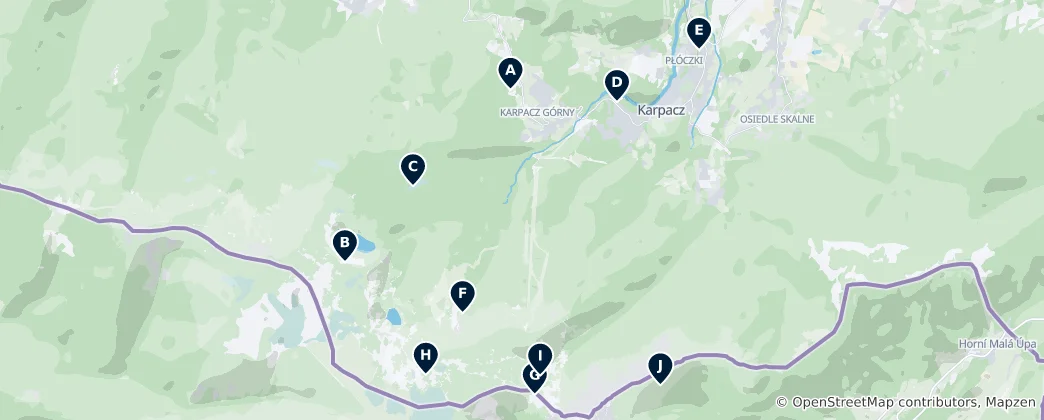 Map of Historical Sites in Karpacz