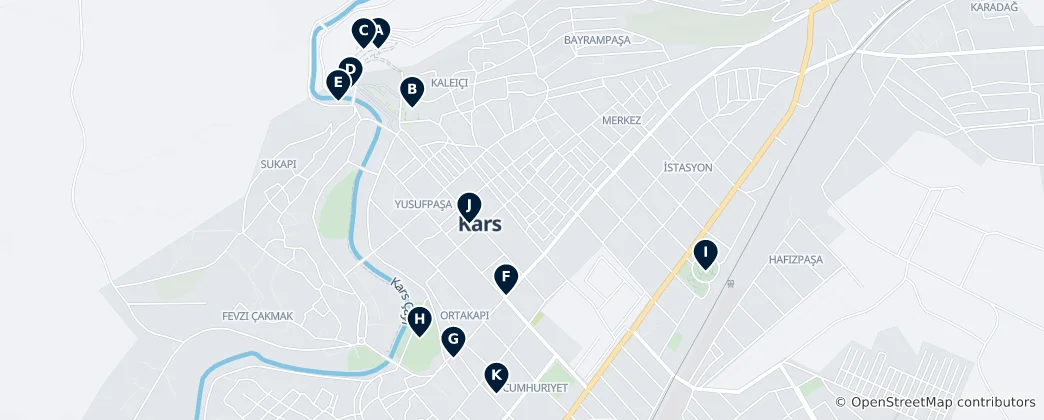 Mapa de Kars Must-Sees